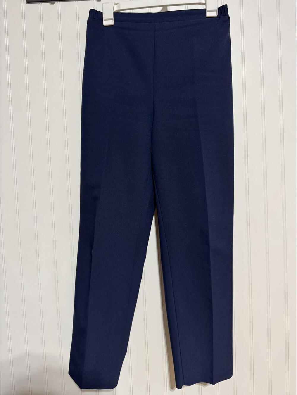 Vintage Monterey Canyon Petite Navy Blue Elastic Comfort Crepe Dress Pants 8P